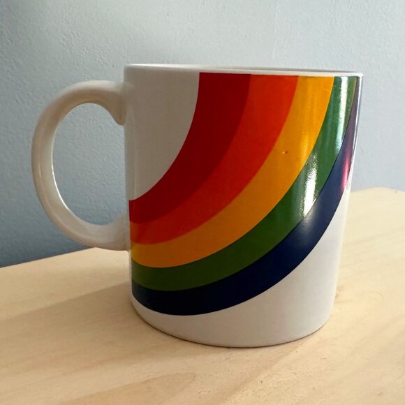 Vintage F.T.D.A Rainbow Ceramic Mug | 1984 Made in Korea - Picture 1 of 9